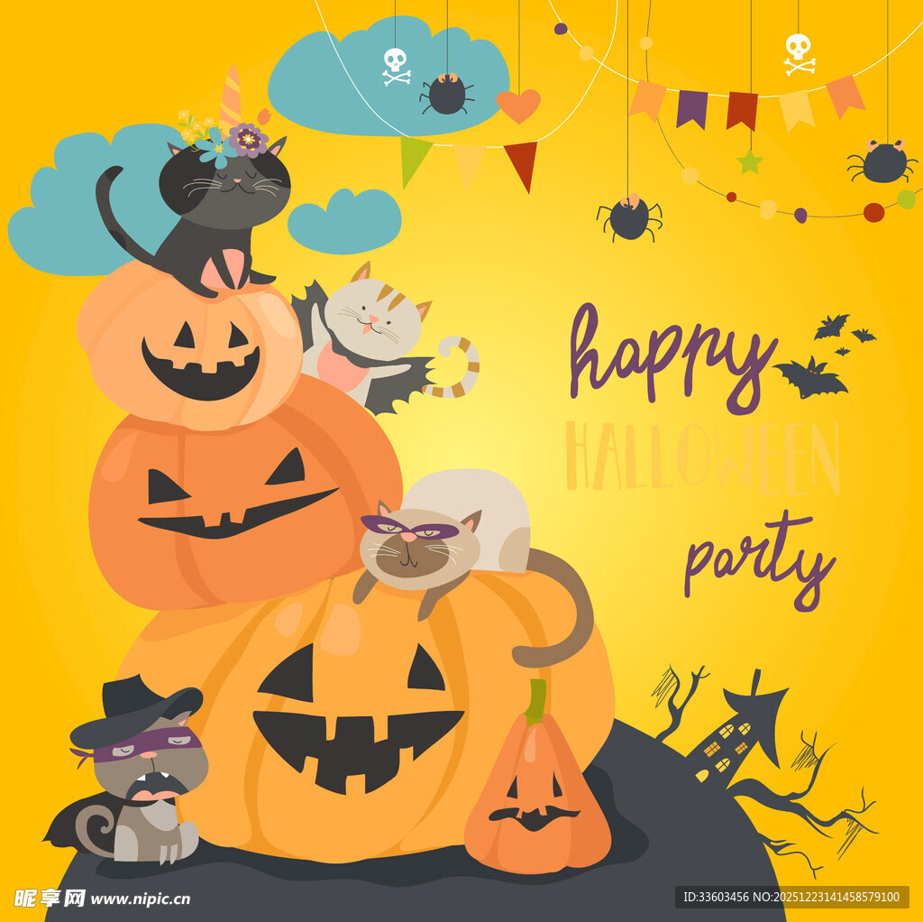 欢乐万圣节南瓜派对场景