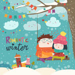 浪漫冬日的温馨儿童场景