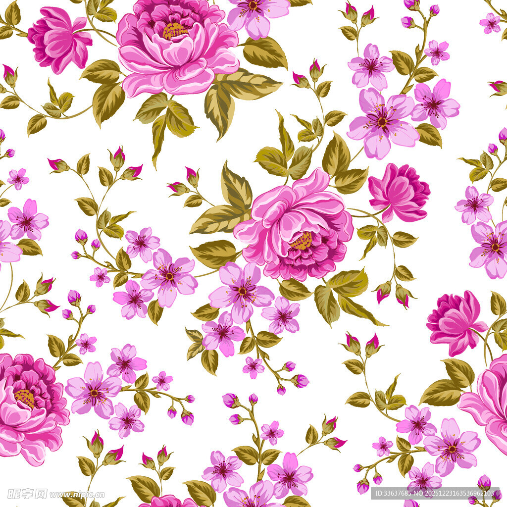 粉色花卉图案背景纹理