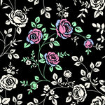 黑色底花卉图案设计