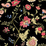 黑色底花卉刺绣图案