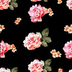 黑色背景上的花卉图案