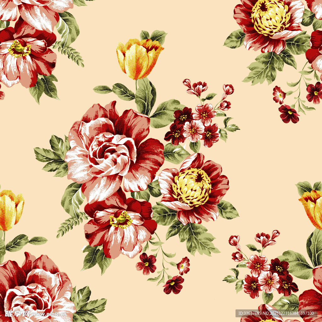 复古花卉图案背景