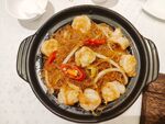鲜虾粉丝煲美食特写
