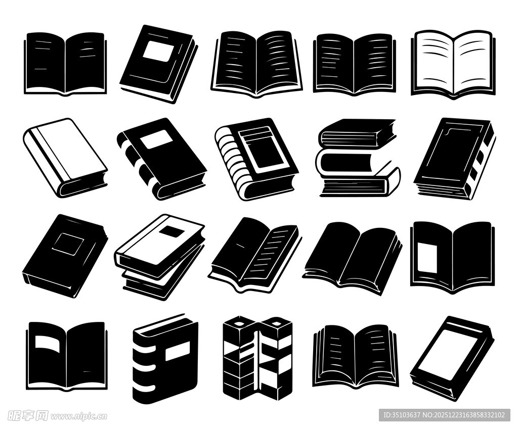 多样书本图标集合