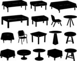 各式家具剪影集合