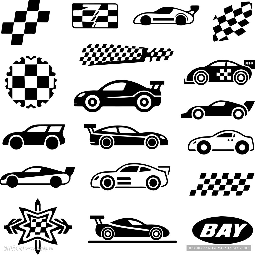 赛车图案及标志集合