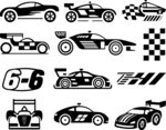 赛车图案设计元素集合