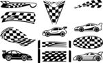 赛车元素图案集合