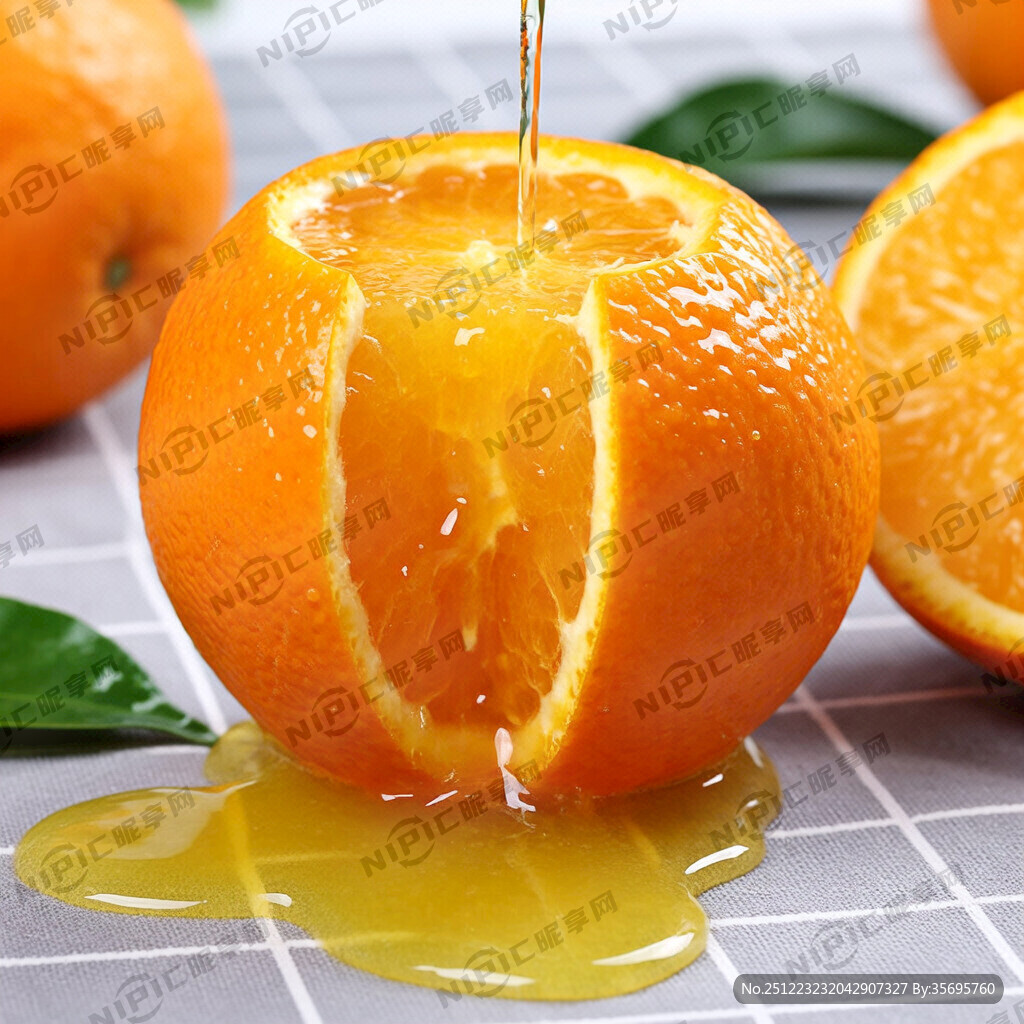 我要一个橙子被横着切开