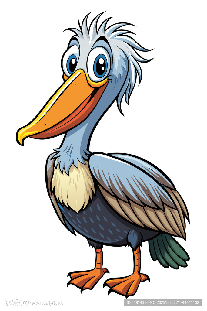 可爱鹈鹕卡通形象