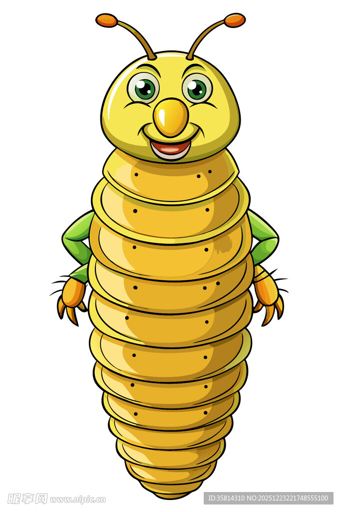 可爱卡通形象的黄色虫子