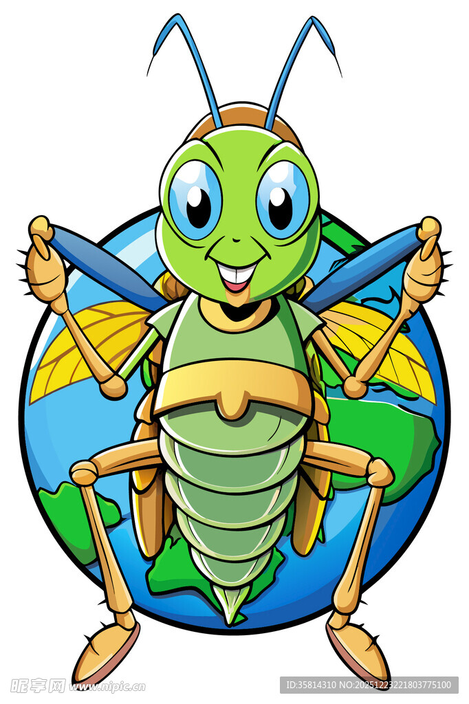 绿色昆虫卡通形象