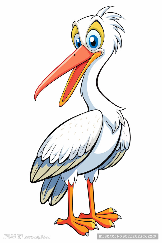 可爱卡通鹈鹕形象