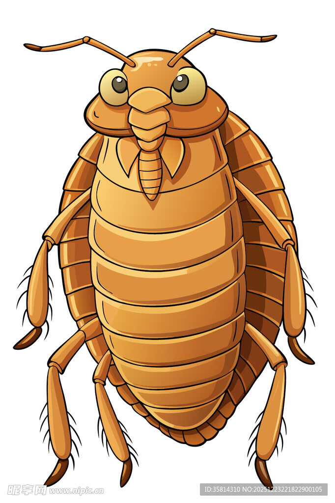 卡通形象的棕色甲虫