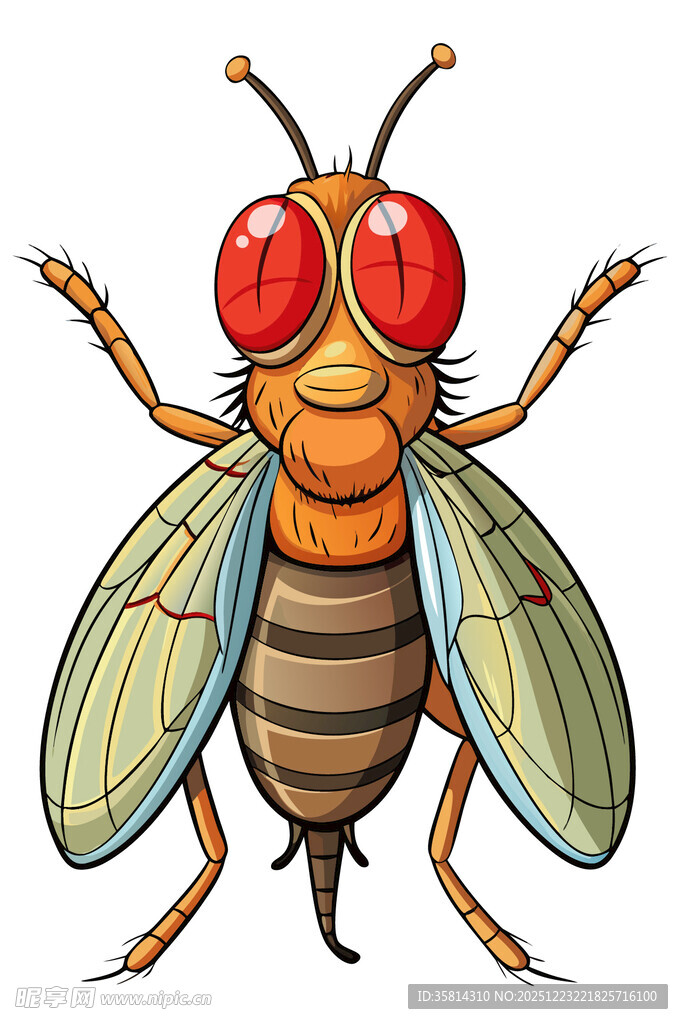 卡通形象的大眼睛苍蝇