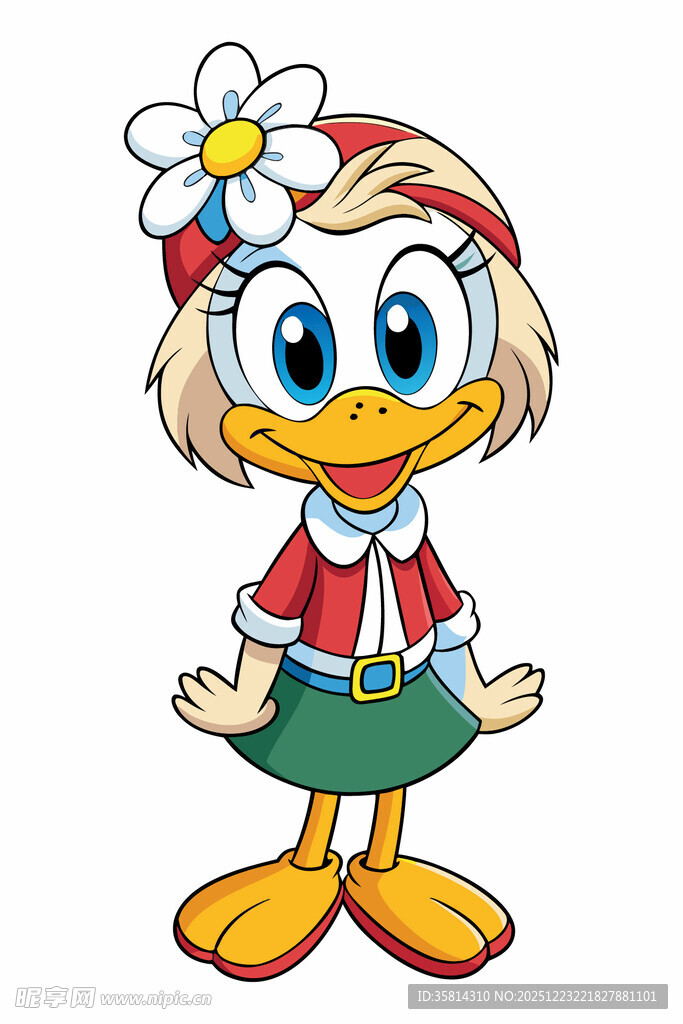 可爱卡通小鸭女孩形象