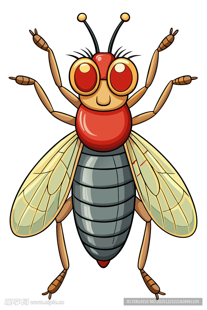 卡通形象的大眼睛苍蝇