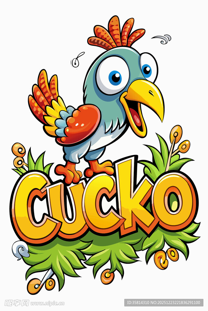 卡通布谷鸟形象设计