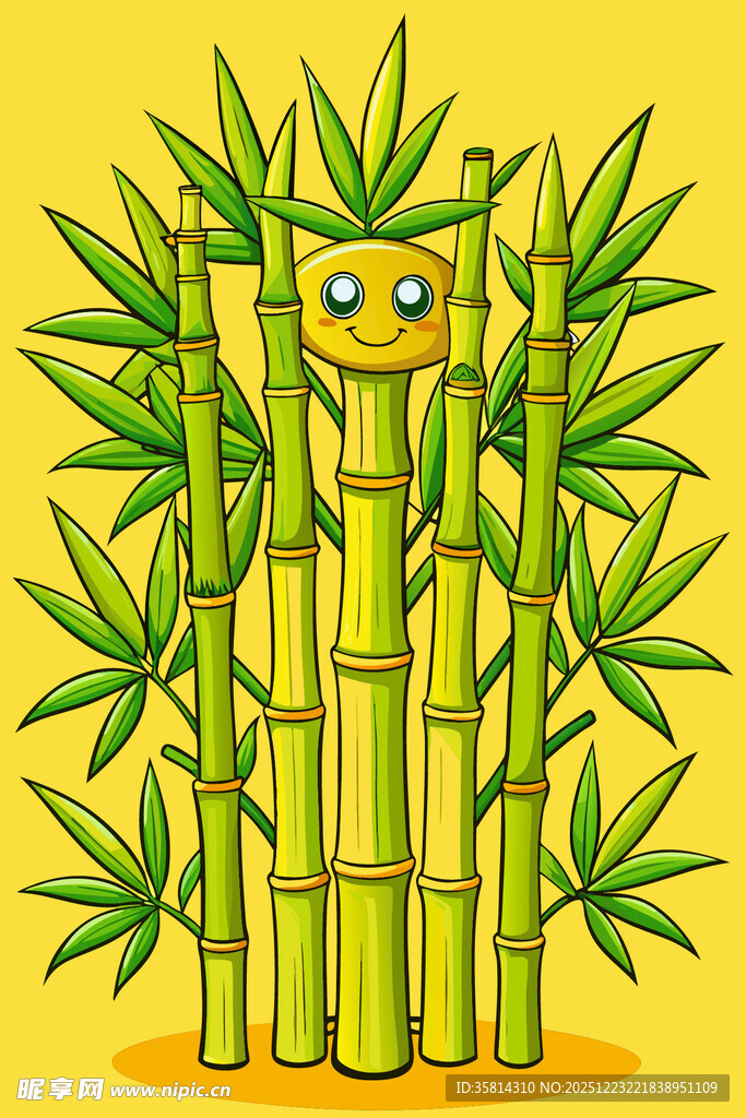 卡通竹子造型的可爱形象