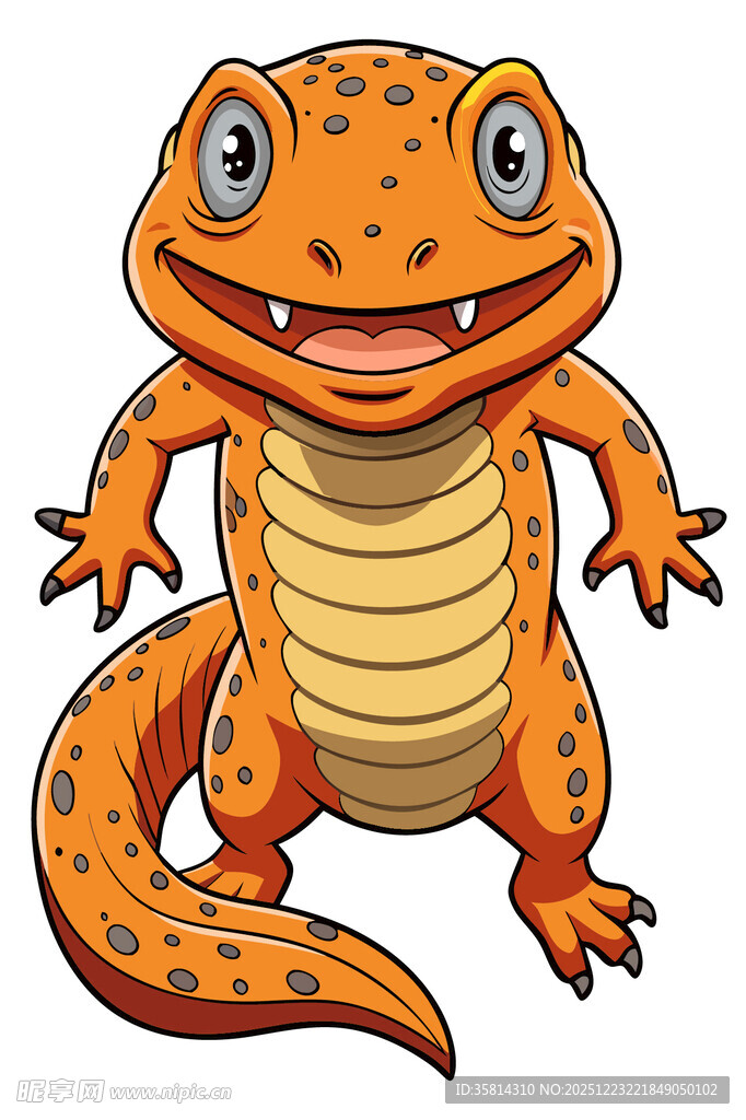 可爱卡通橙色蜥蜴形象