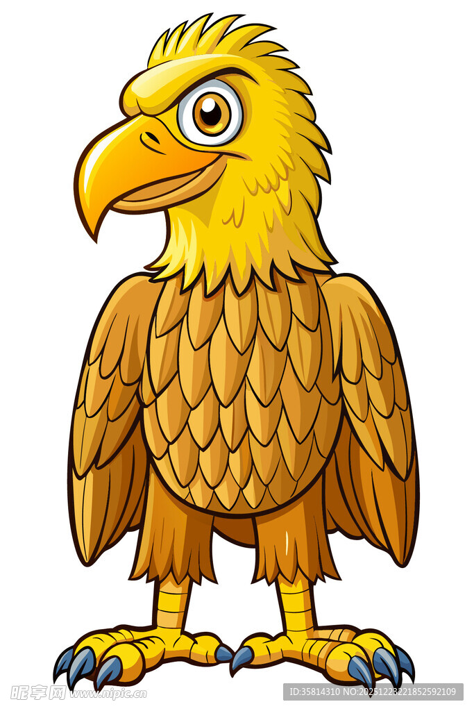 卡通形象的站立金鹰