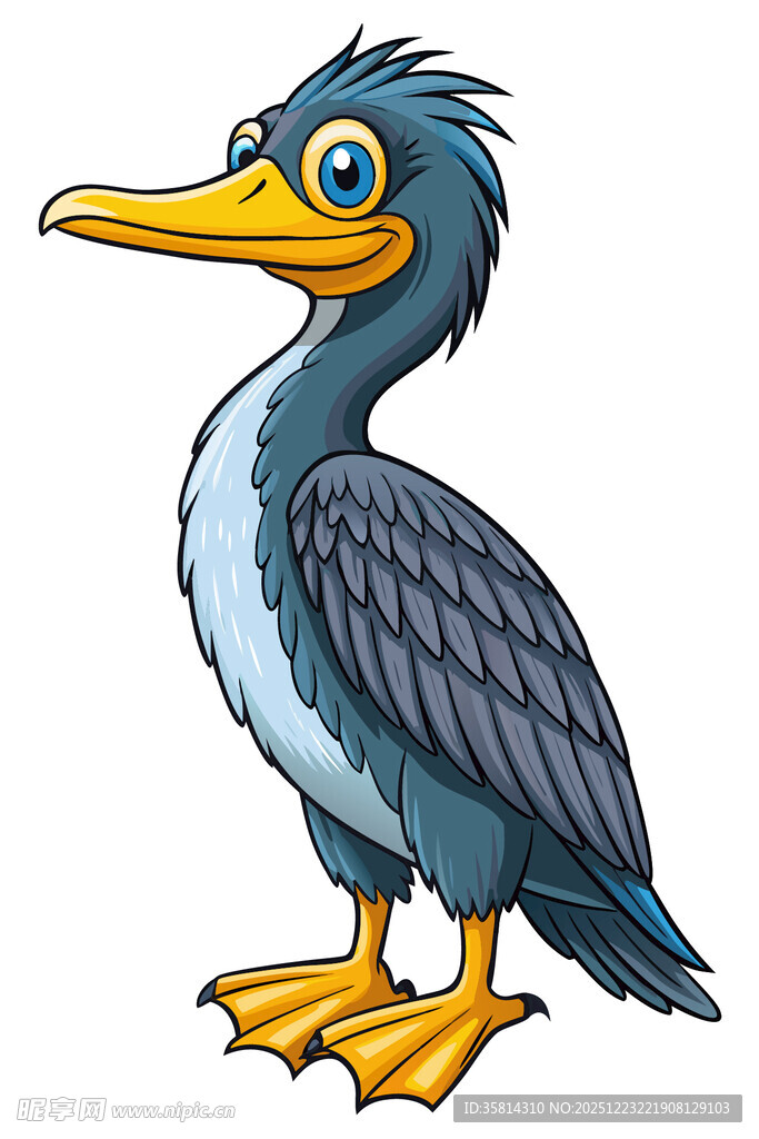 可爱卡通鸬鹚形象