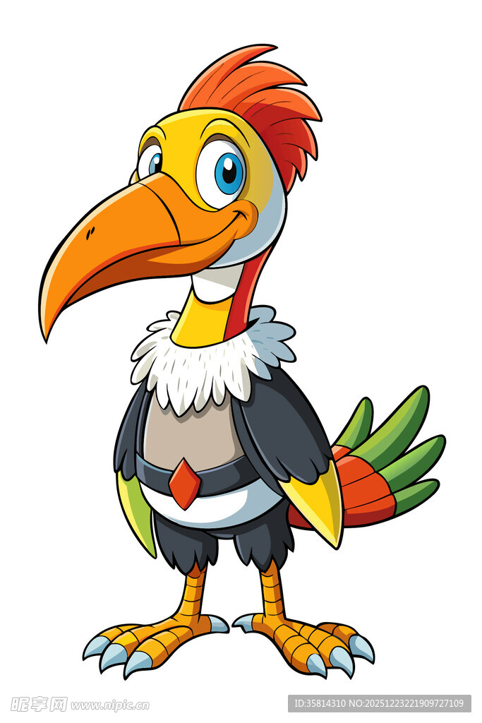 彩色卡通巨嘴鸟形象