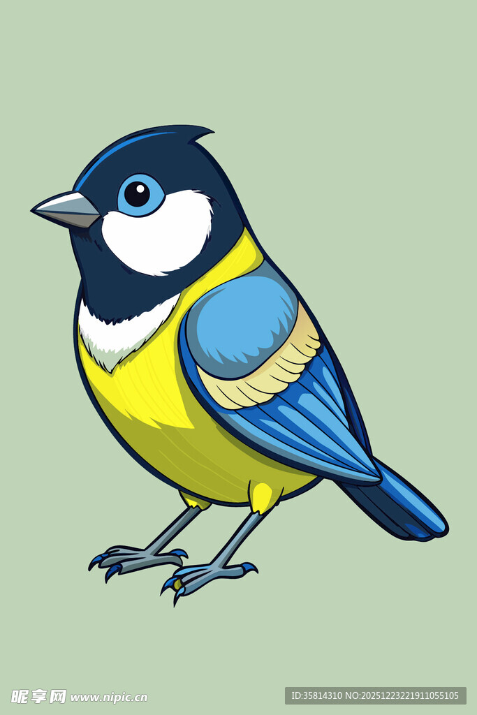 彩色小鸟插画