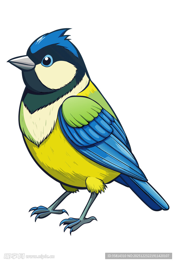 彩色小鸟插画