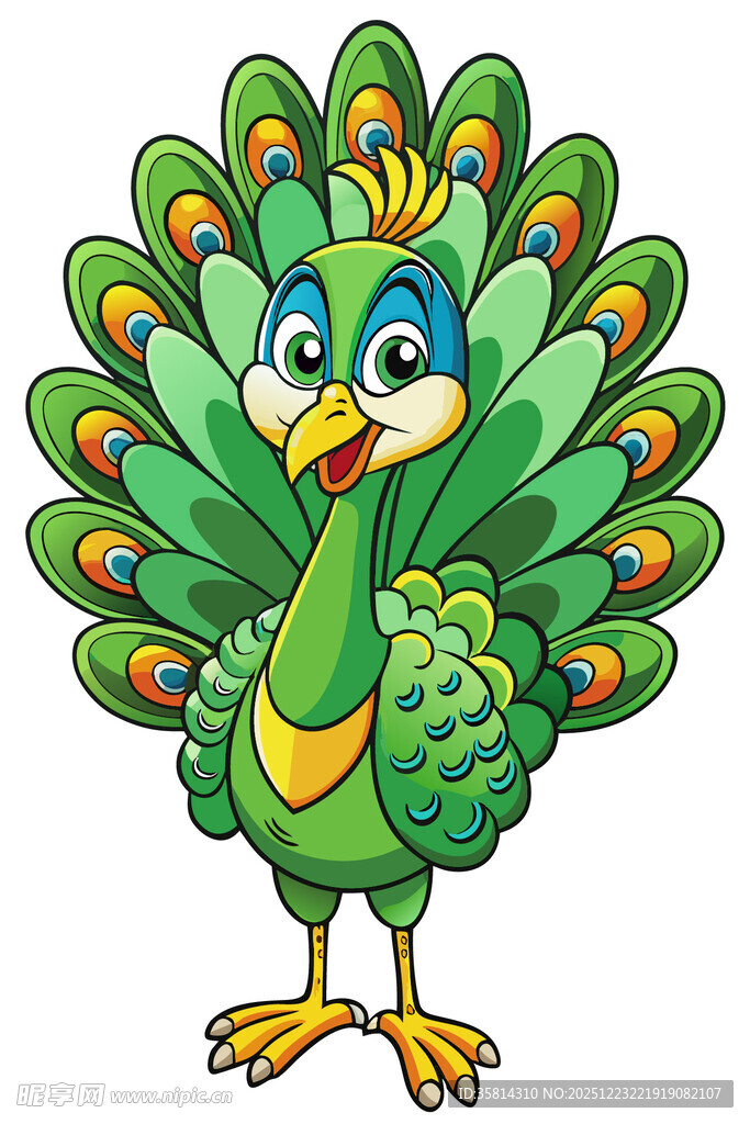 可爱卡通孔雀形象