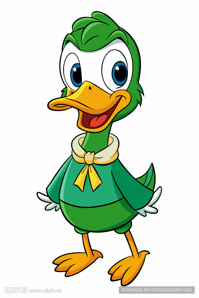 绿色卡通小鸭形象