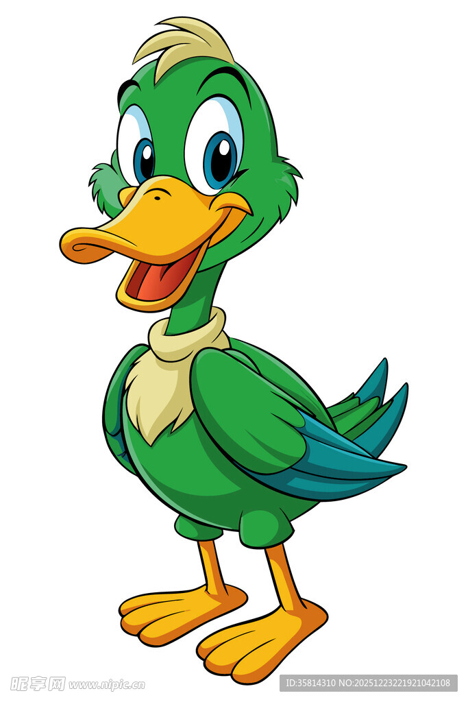 可爱绿鸭卡通形象