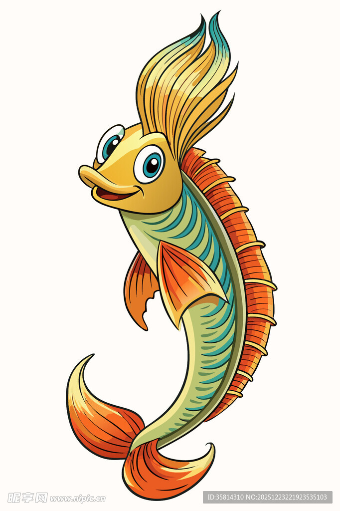 彩色卡通海马形象