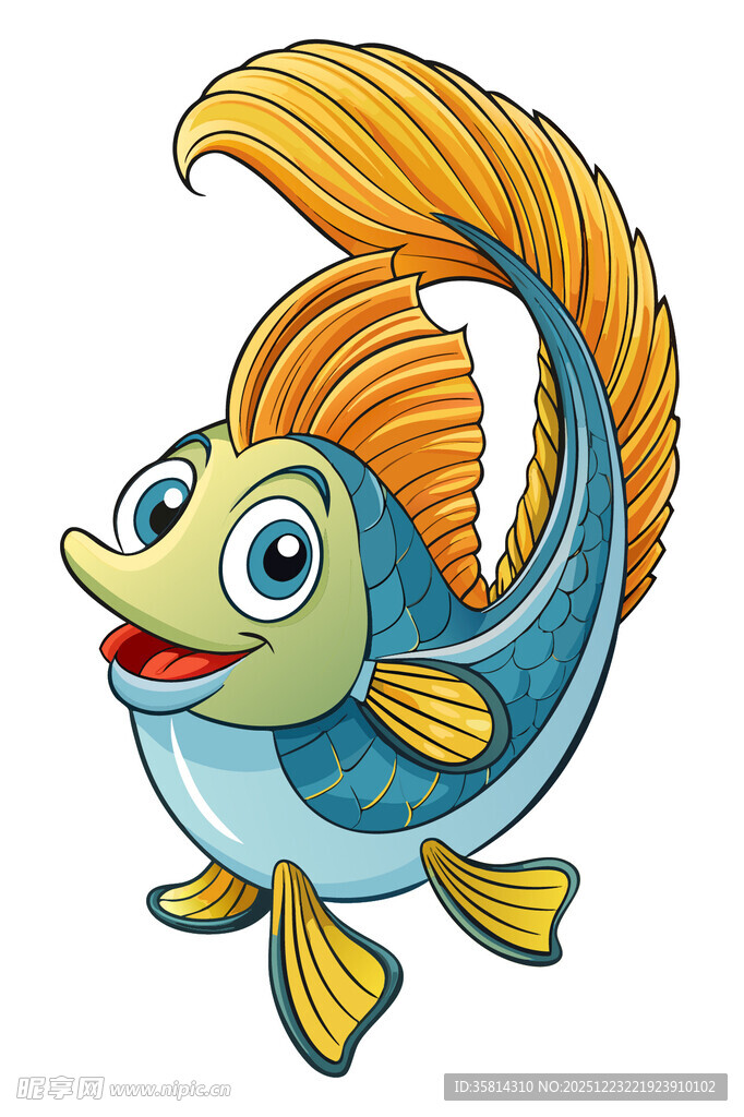 可爱卡通金鱼形象