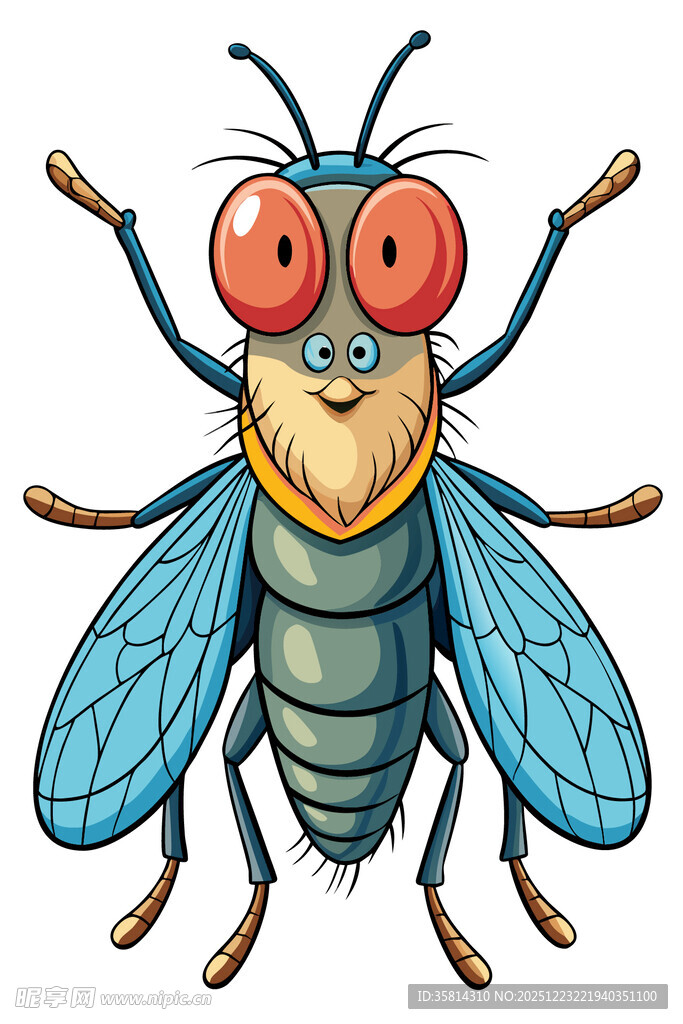 可爱卡通形象的大苍蝇