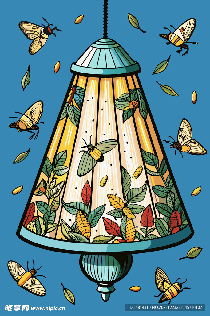 复古风蜜蜂图案装饰台灯