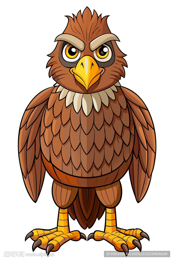 愤怒的卡通老鹰形象