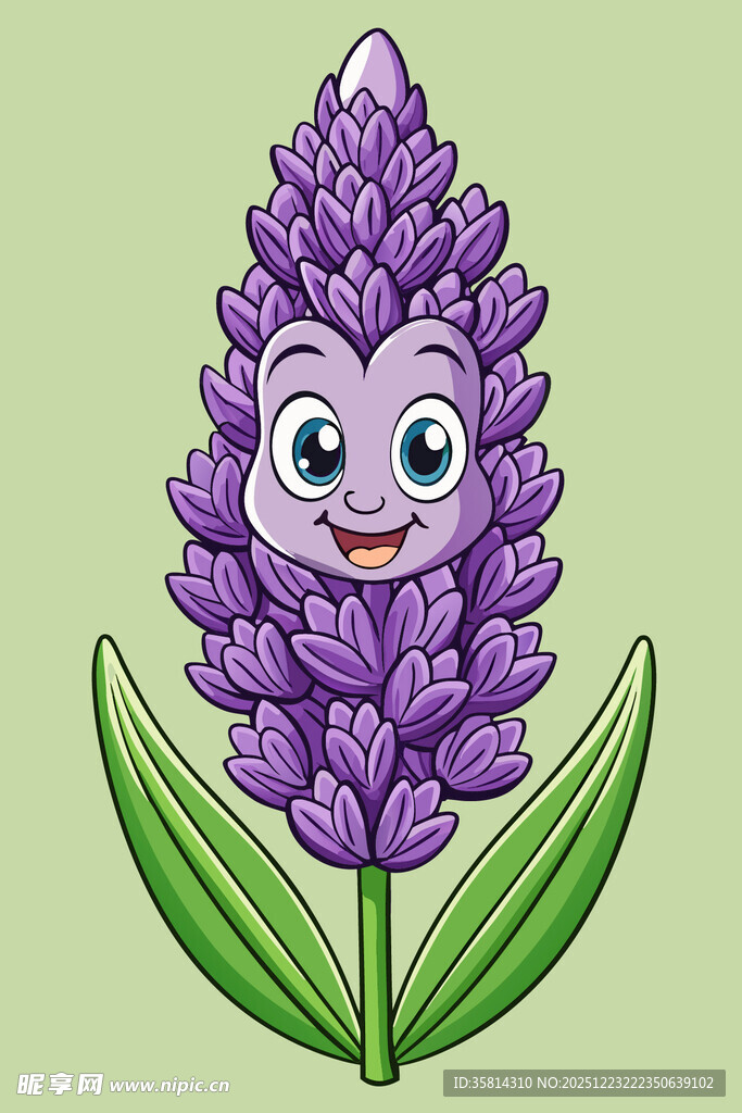 可爱拟人化薰衣草花朵