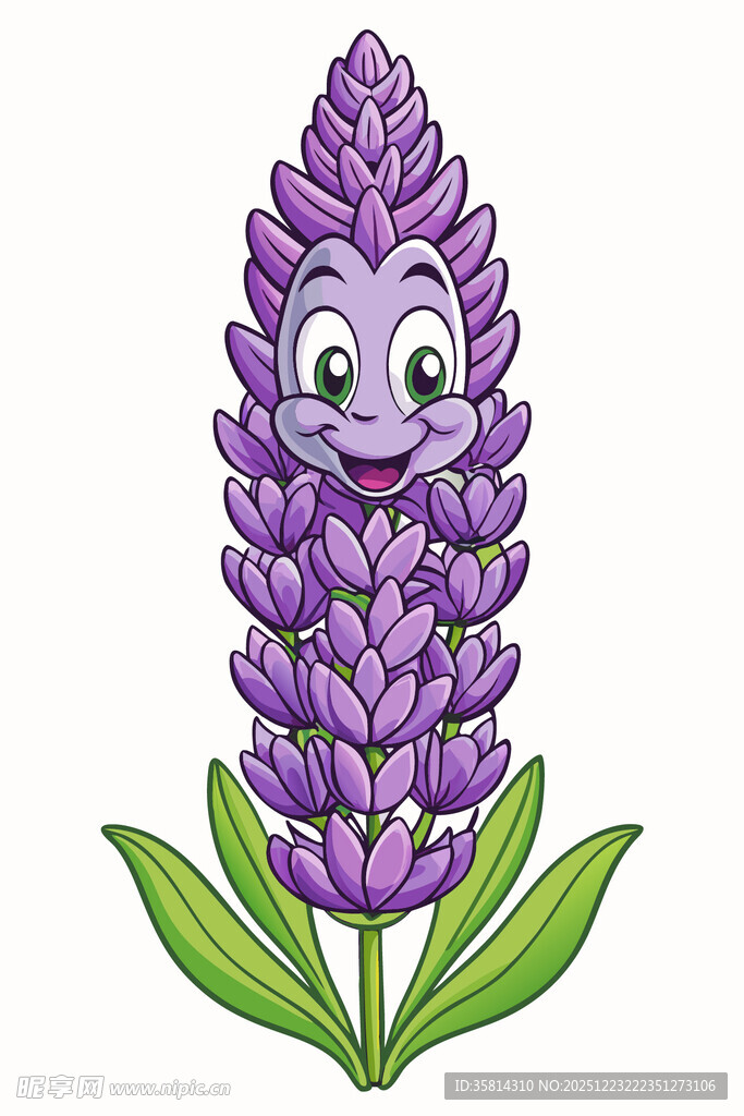 可爱紫色薰衣草卡通形象