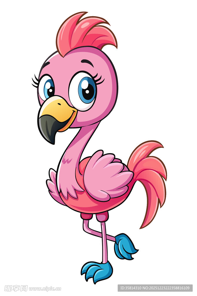 可爱卡通火烈鸟形象