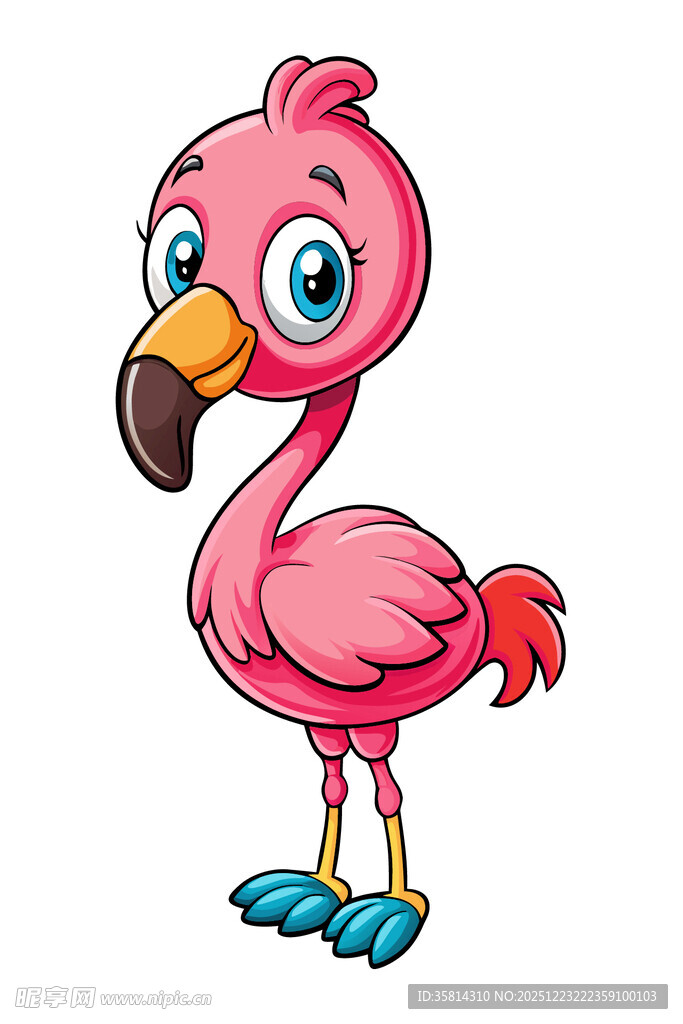 可爱卡通火烈鸟形象