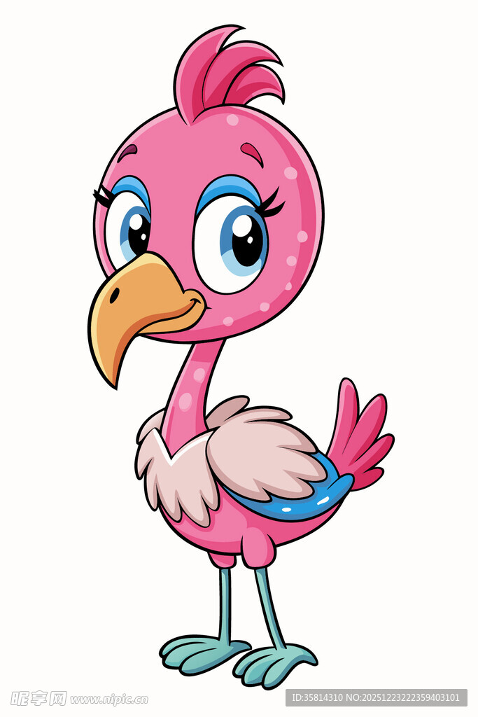 可爱卡通火烈鸟形象