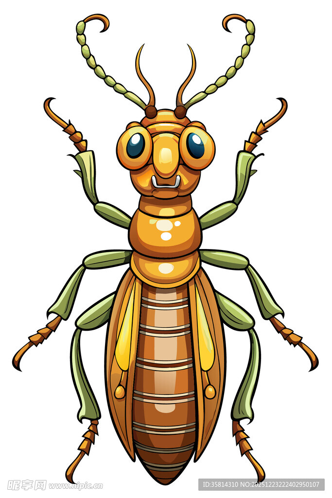 卡通甲虫插画