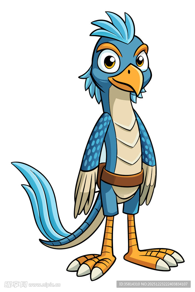 蓝色奇幻鸟卡通形象