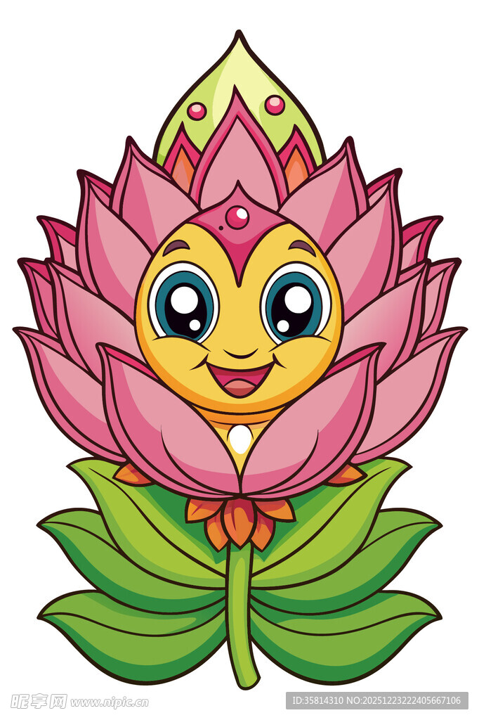 可爱莲花卡通形象