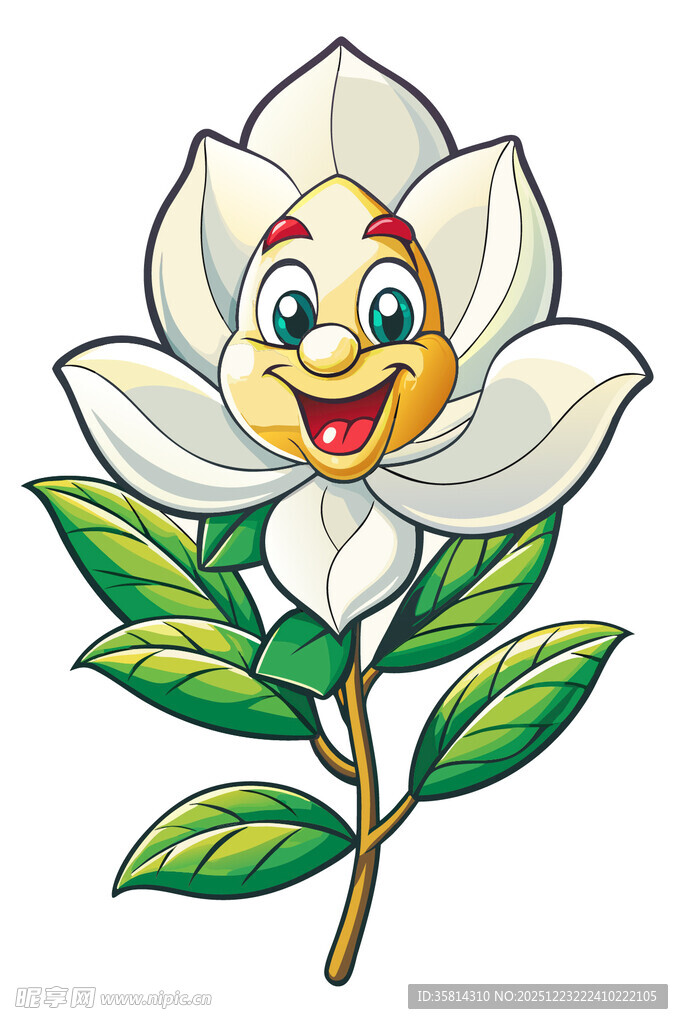 可爱白玉兰卡通形象