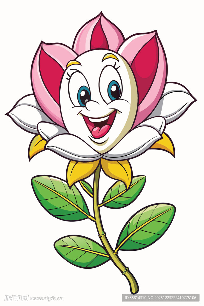 可爱笑脸莲花插画