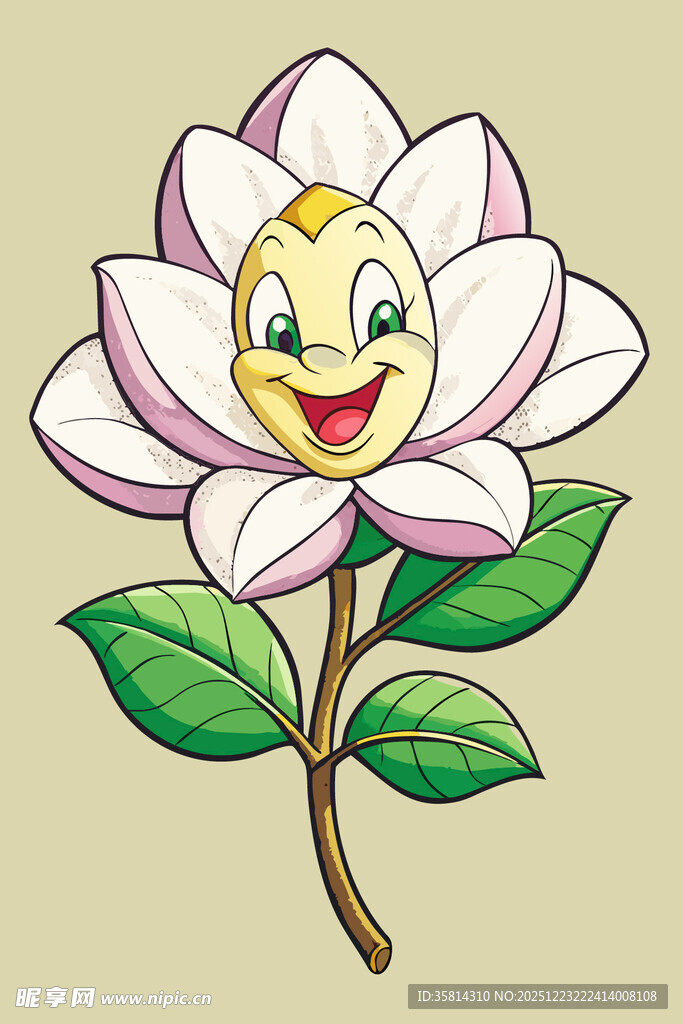 微笑的卡通花朵