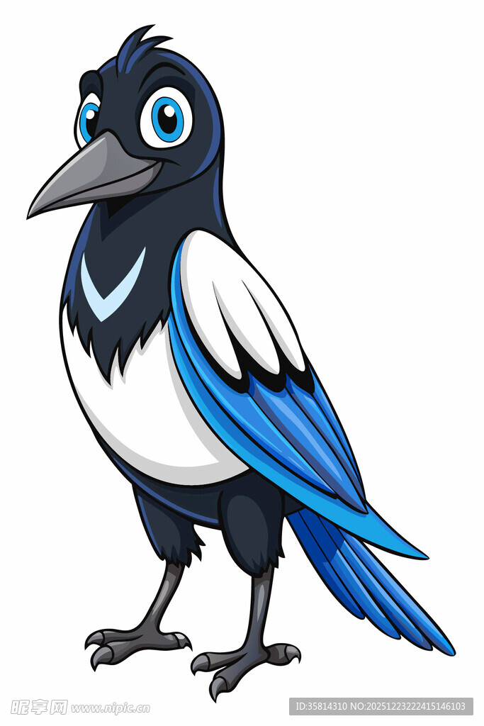 可爱卡通喜鹊形象